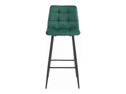Taburetes bar Valora TEOTO terciopelo verde oscuro patas acero x4