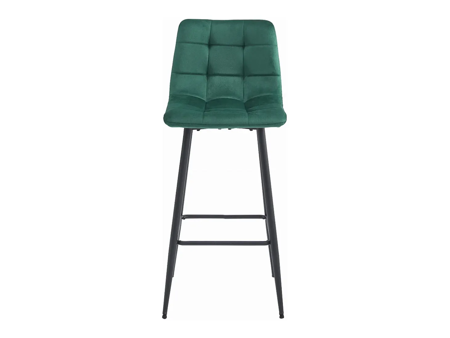 Taburetes bar Valora TEOTO terciopelo verde oscuro patas acero x4