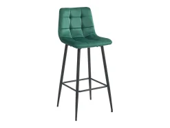 Taburetes bar Valora TEOTO terciopelo verde oscuro patas acero x4