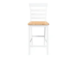 Taburetes de bar 2 piezas madera maciza de caucho blanco