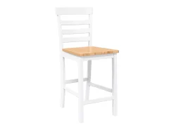 Taburetes de bar 2 piezas madera maciza de caucho blanco