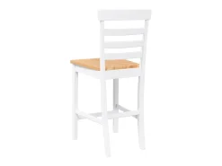Taburetes de bar 2 piezas madera maciza de caucho blanco