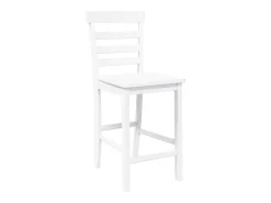 Taburetes de bar 2 uds madera maciza blanca caucho