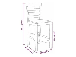 Taburetes de bar 2 uds madera maciza blanca caucho