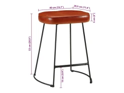 Taburetes de bar 2 uds marrón oscuro 40x29,5x53 cm