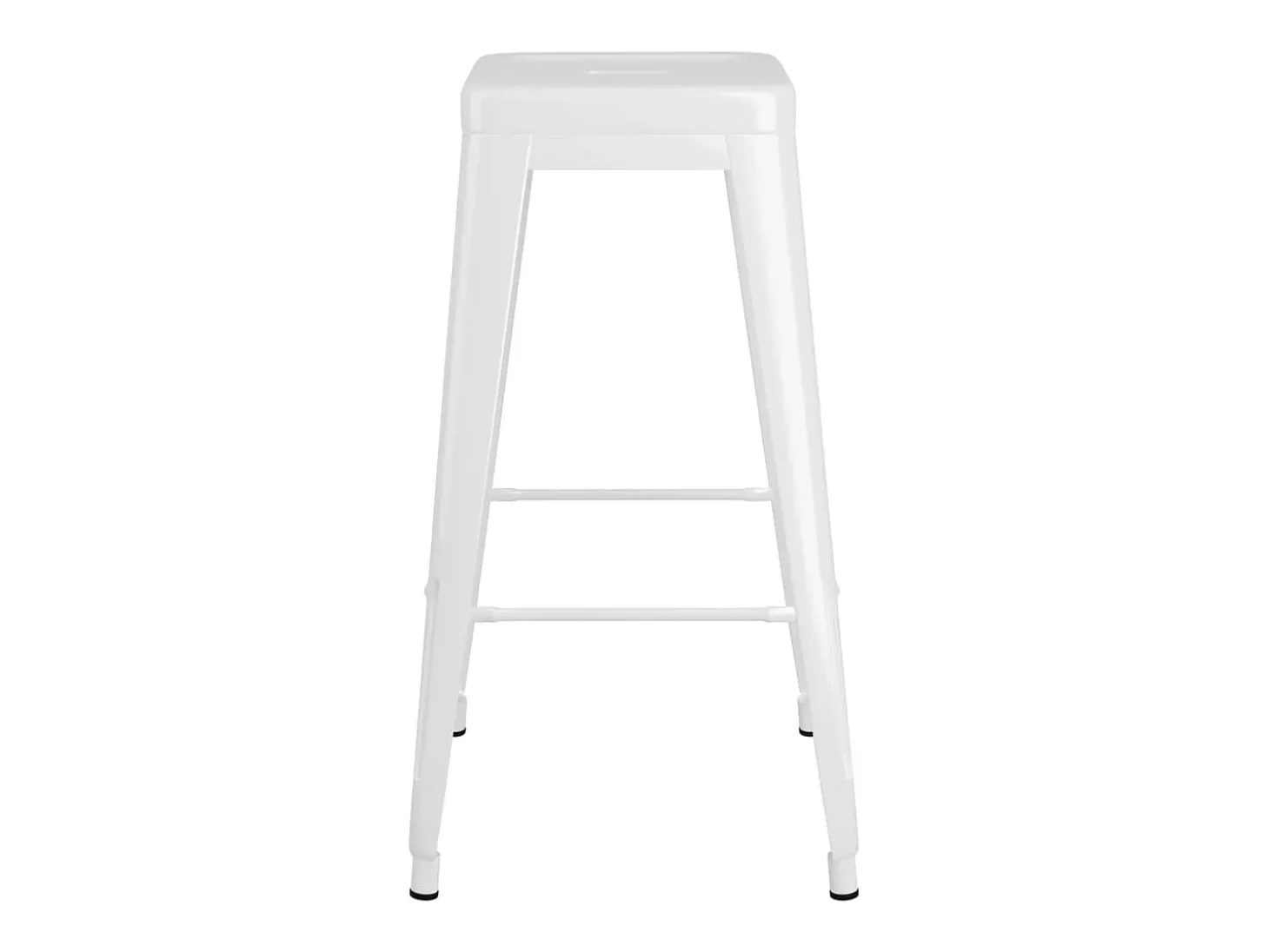 Taburetes de bar apilables 2 unidades de metal blanco