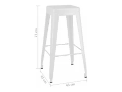 Taburetes de bar apilables 2 unidades de metal blanco