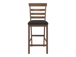 Taburetes de bar con cojines 2 piezas madera maciza de caucho marrón