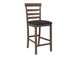 Taburetes de bar con cojines 2 piezas madera maciza de caucho marrón