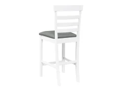 Taburetes de bar con cojines 2 piezas madera maciza de caucho blanco