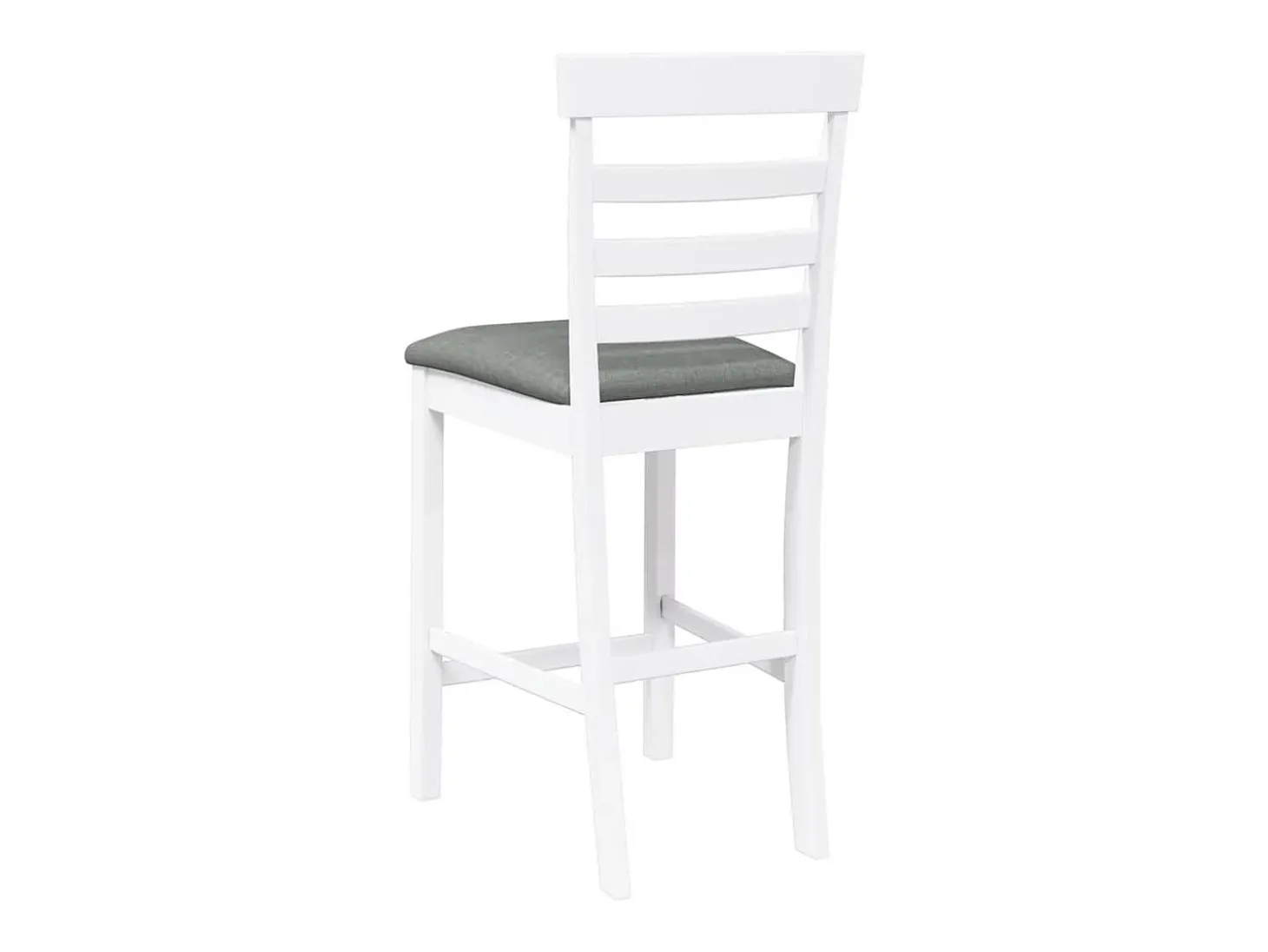 Taburetes de bar con cojines 2 piezas madera maciza de caucho blanco