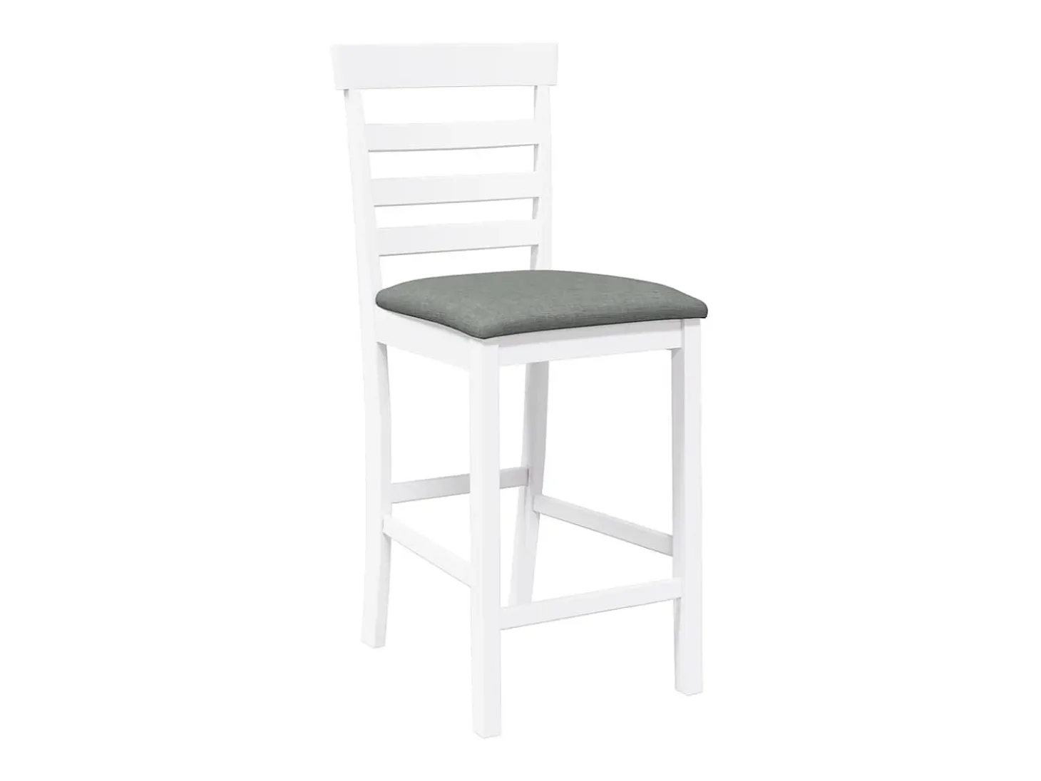 Taburetes de bar con cojines 2 piezas madera maciza de caucho blanco