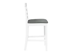 Taburetes de bar con cojines 2 piezas madera maciza de caucho blanco