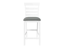 Taburetes de bar con cojines 2 piezas madera maciza de caucho blanco