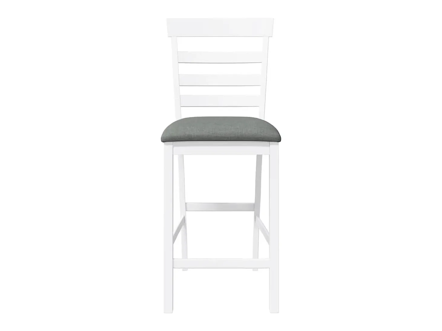 Taburetes de bar con cojines 2 piezas madera maciza de caucho blanco