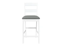 Taburetes de bar con cojines 2 uds madera maciza blanca caucho