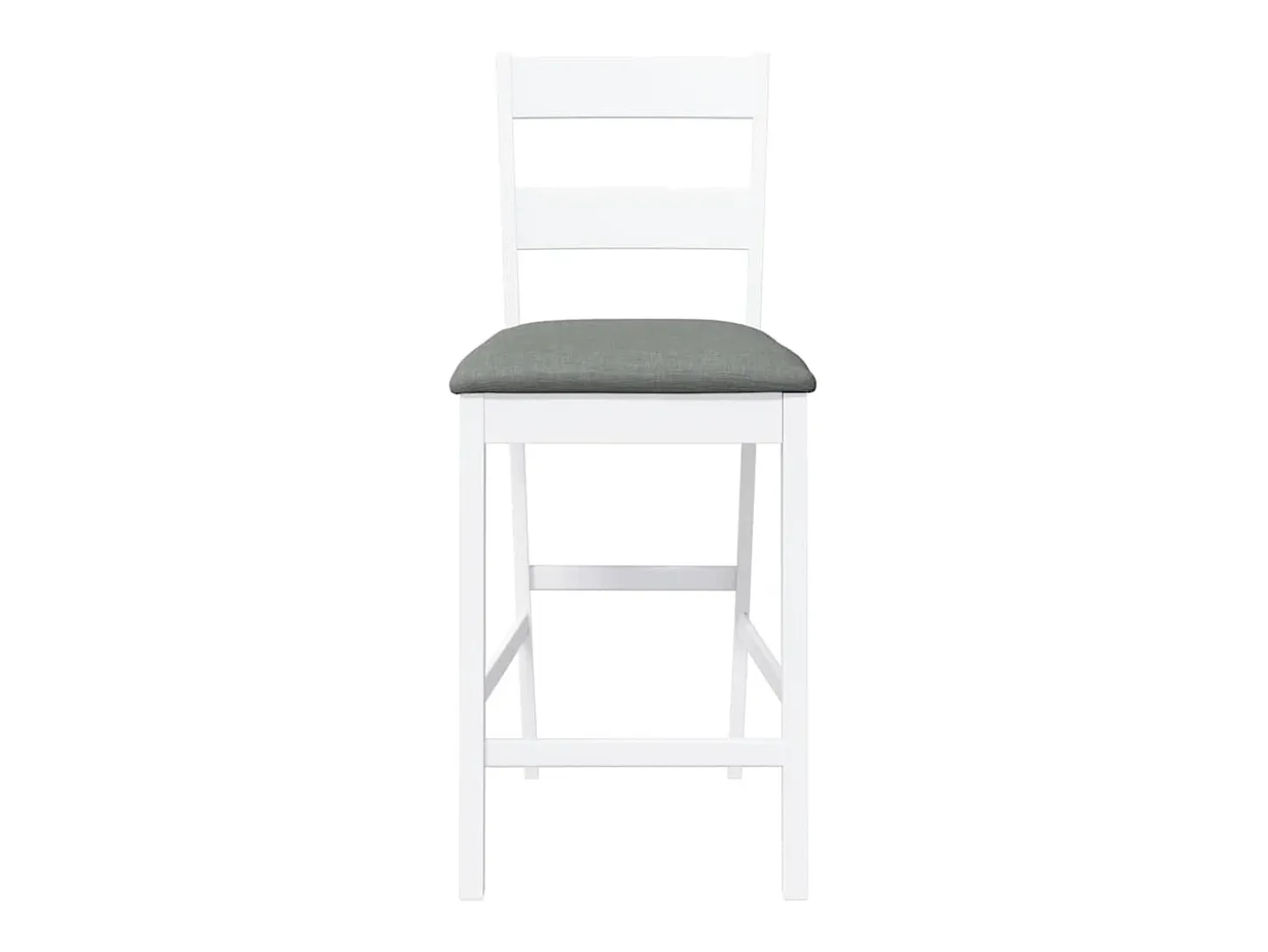 Taburetes de bar con cojines 2 uds madera maciza blanca caucho
