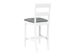 Taburetes de bar con cojines 2 uds madera maciza blanca caucho