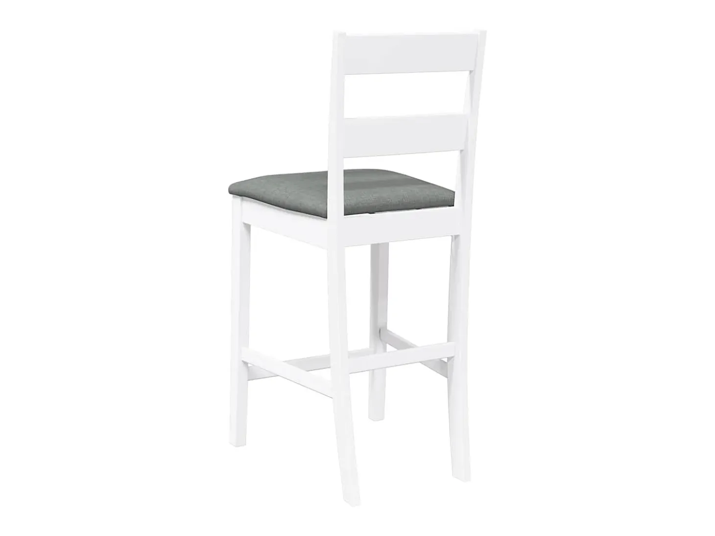 Taburetes de bar con cojines 2 uds madera maciza blanca caucho