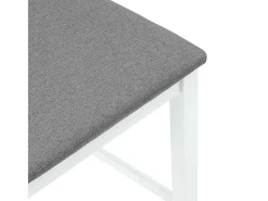Taburetes de bar con cojines 2 uds madera maciza blanca caucho