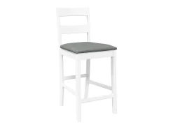 Taburetes de bar con cojines 2 uds madera maciza blanca caucho
