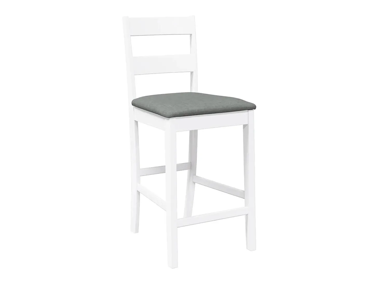 Taburetes de bar con cojines 2 uds madera maciza blanca caucho