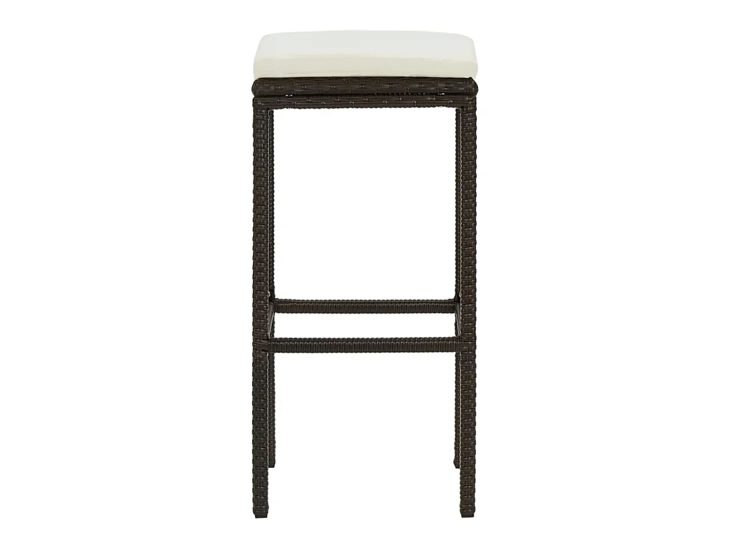 Taburetes de bar con cojines, juego de 6, marrón, resina tejida