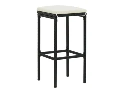 Taburetes de bar con cojines, juego de 2, color negro, resina trenzada