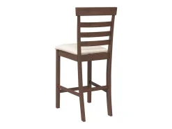 Taburetes de bar con cojines 2 piezas madera maciza de caucho marrón