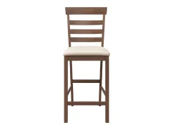 Taburetes de bar con cojines 2 piezas madera maciza de caucho marrón