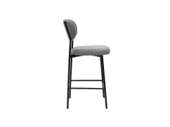 Taburetes de bar fijos de tela con efecto terciopelo texturizado de color gris claro H65 cm (juego de 2) BREKA