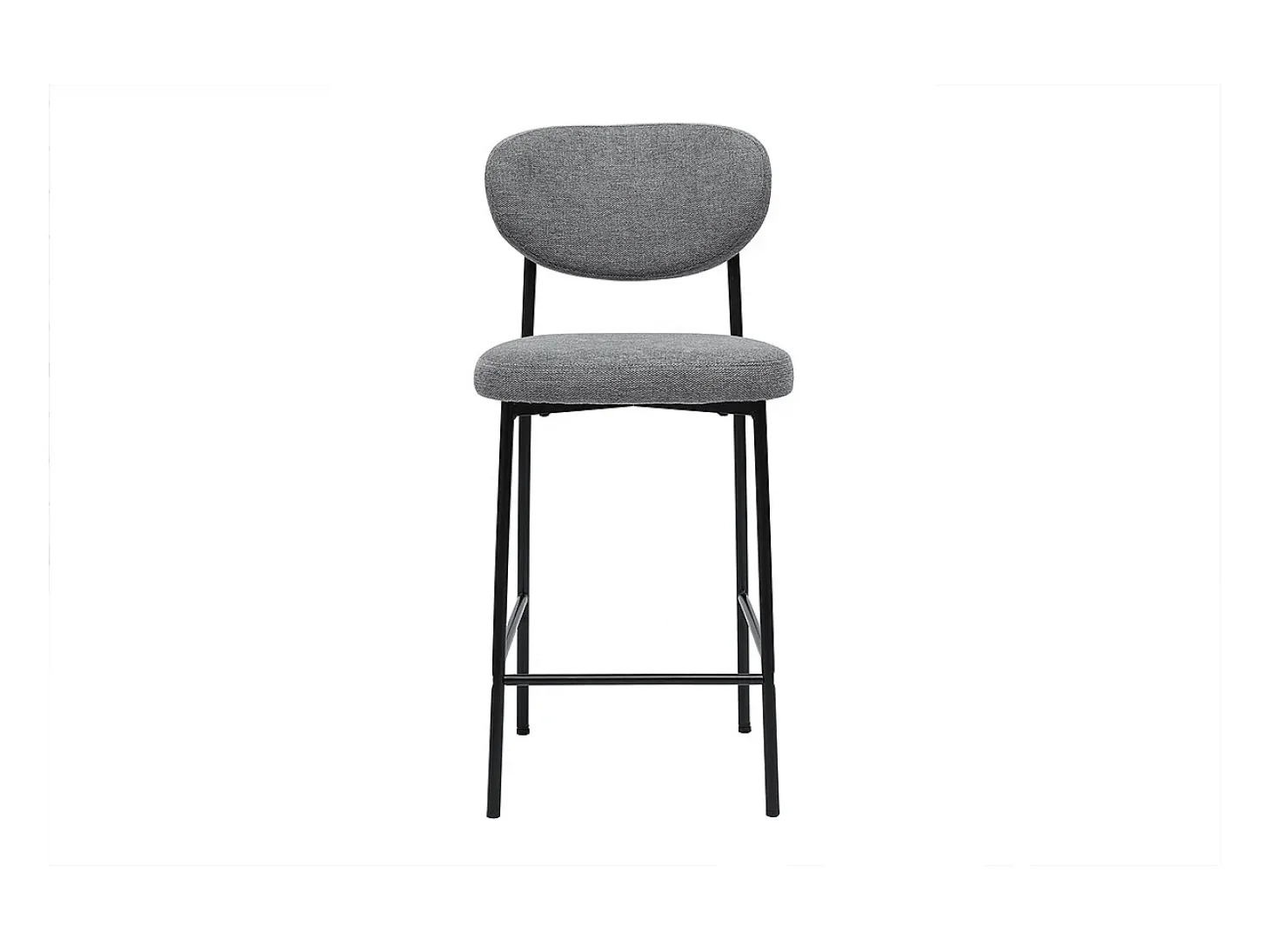 Taburetes de bar fijos de tela con efecto terciopelo texturizado de color gris claro H65 cm (juego de 2) BREKA