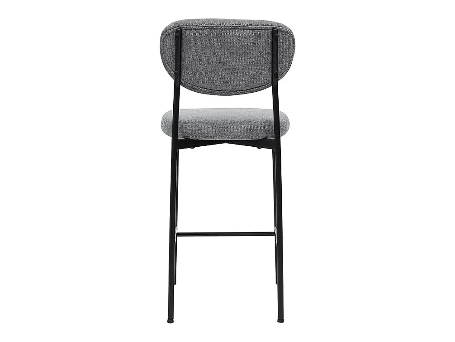 Taburetes de bar fijos de tela con efecto terciopelo texturizado de color gris claro H65 cm (juego de 2) BREKA