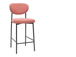 Taburetes de bar fijos de tela con efecto terciopelo texturizado terracota H65 cm (lote de 2) BREKA