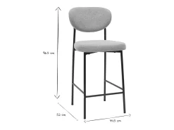 Taburetes de bar fijos de tela con efecto terciopelo texturizado terracota H65 cm (lote de 2) BREKA