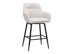 Taburetes de bar giratorios 360° en tela efecto terciopelo texturado beige y metal H65.5 cm (lote de 2) ALESS
