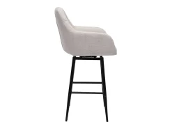 Taburetes de bar giratorios 360° en tela efecto terciopelo texturado beige y metal H65.5 cm (lote de 2) ALESS