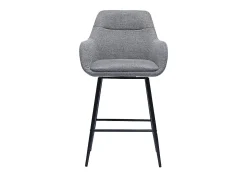 Taburetes de bar giratorios 360° en tela efecto terciopelo texturizado gris y metal H65.5 cm (paquete de 2) ALESS