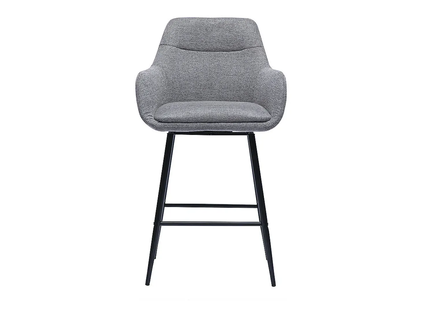 Taburetes de bar giratorios 360° en tela efecto terciopelo texturizado gris y metal H65.5 cm (paquete de 2) ALESS