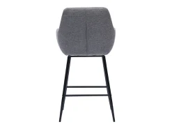 Taburetes de bar giratorios 360° en tela efecto terciopelo texturizado gris y metal H65.5 cm (paquete de 2) ALESS