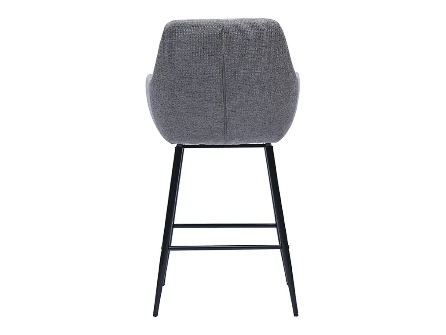 Taburetes de bar giratorios 360° en tela efecto terciopelo texturizado gris y metal H65.5 cm (paquete de 2) ALESS