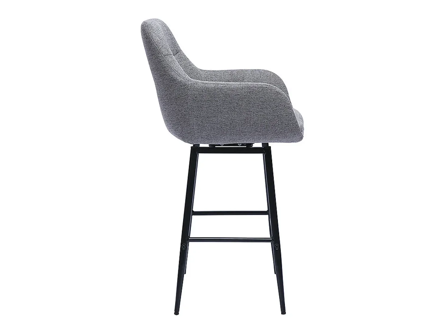 Taburetes de bar giratorios 360° en tela efecto terciopelo texturizado gris y metal H65.5 cm (paquete de 2) ALESS