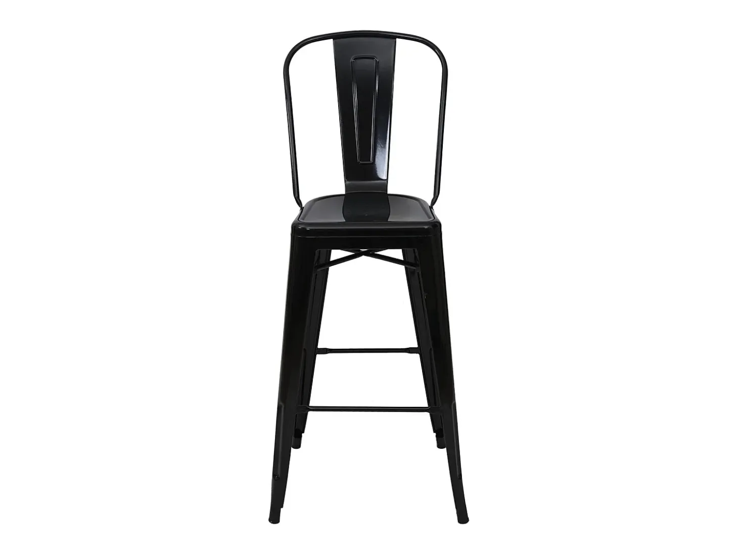 Taburetes de bar MCW-A73 metal (juego de 2), negro