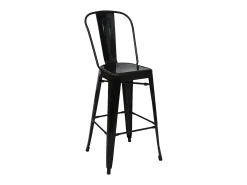 Taburetes de bar MCW-A73 metal (juego de 2), negro