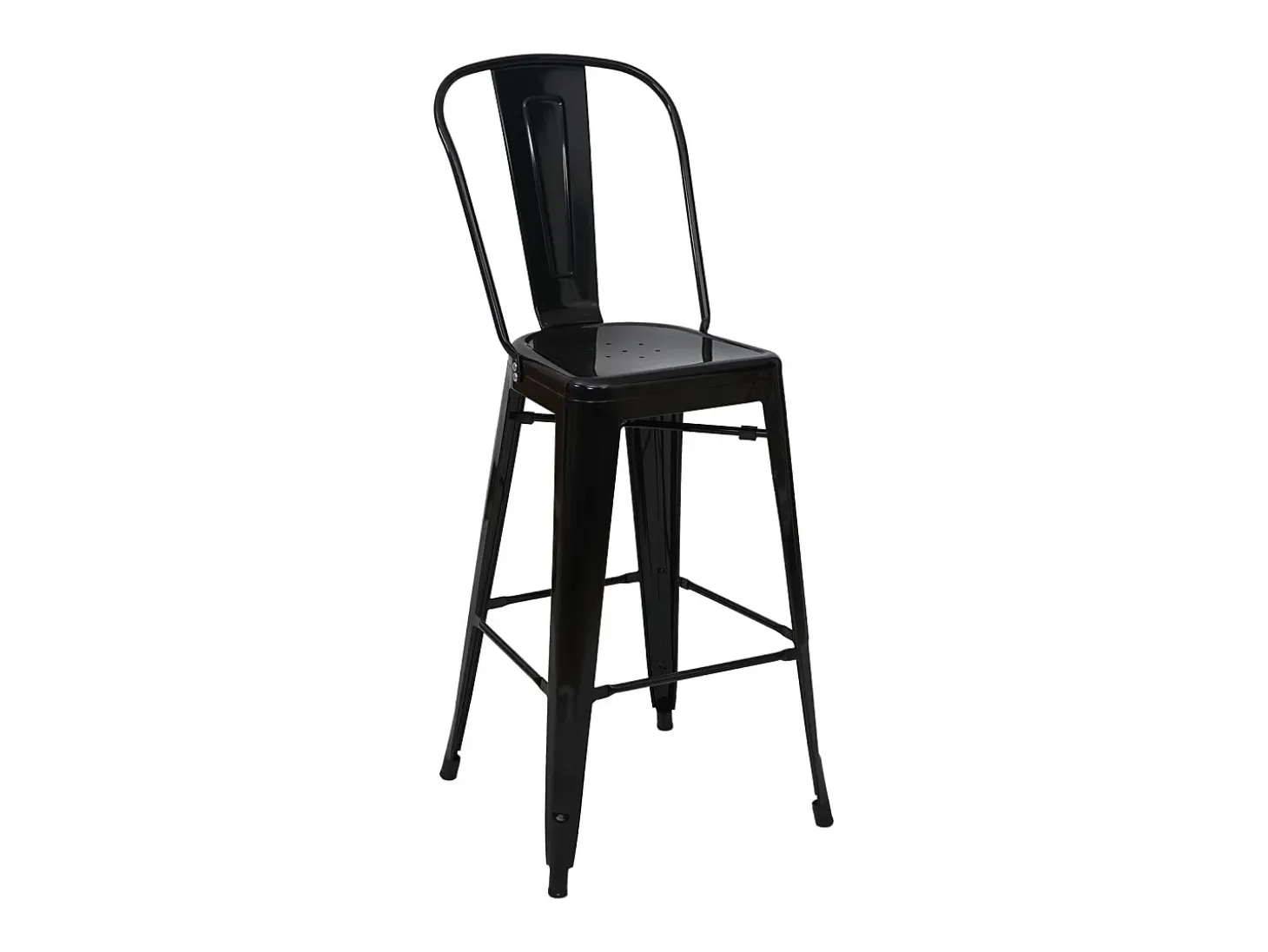 Taburetes de bar MCW-A73 metal (juego de 2), negro
