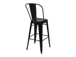 Taburetes de bar MCW-A73 metal (juego de 2), negro