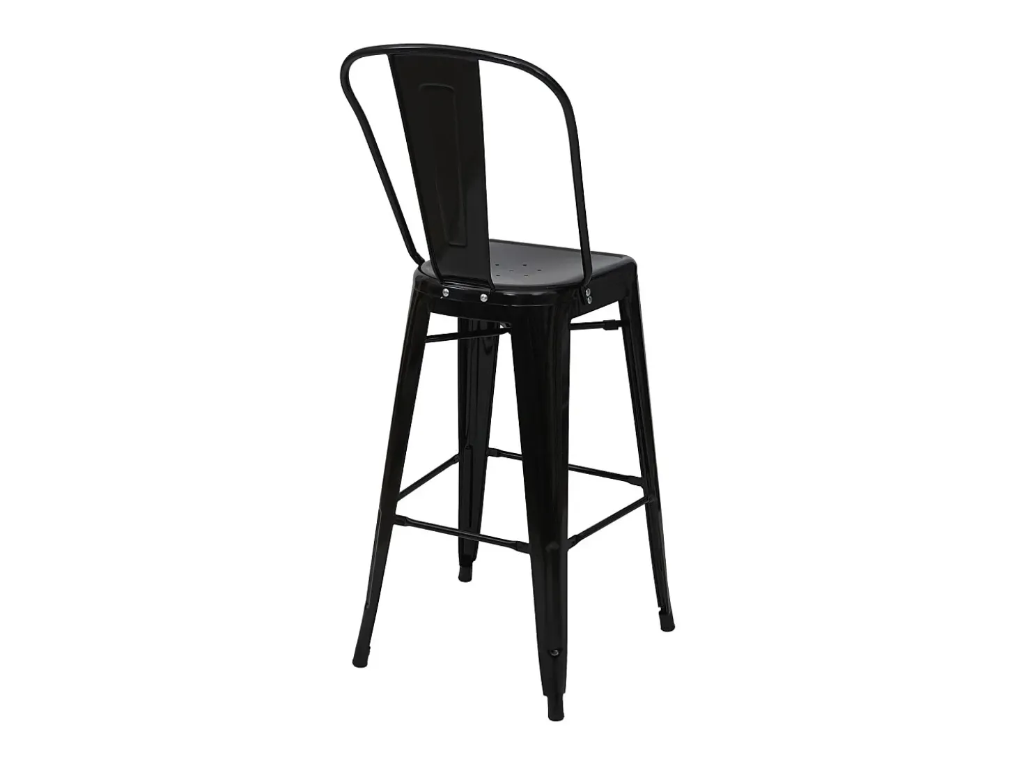Taburetes de bar MCW-A73 metal (juego de 2), negro