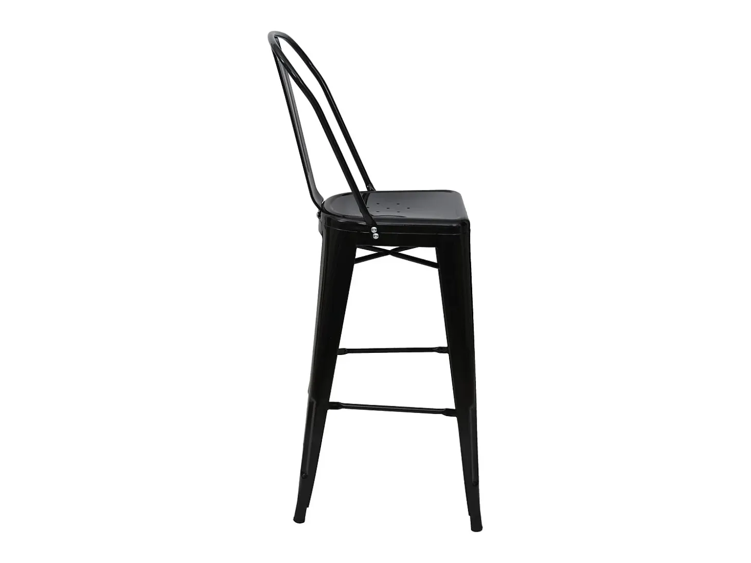 Taburetes de bar MCW-A73 metal (juego de 2), negro