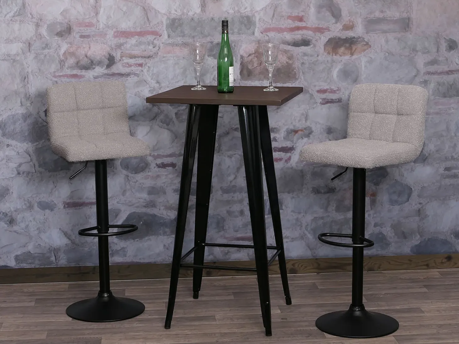 Taburetes de bar MCW-G87 (juego de 2), gris
