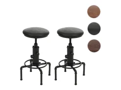 Taburetes de bar MCW-N23 (juego de 2), negro